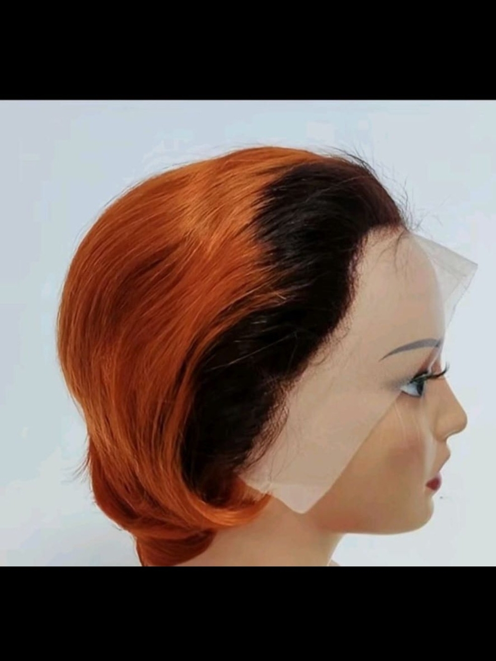 Lace Front Short Bob Wig - Copper with Dark Roots